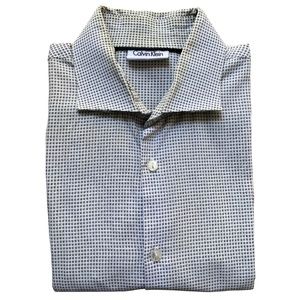Calvin Klein Men's Extreme Slim Fit Button Up Pattern Dress Shirt [US 34/35]